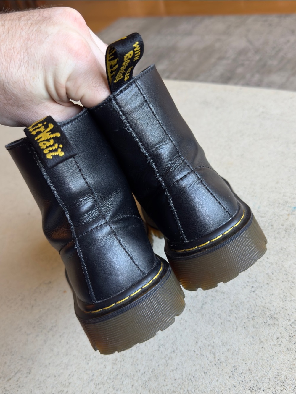 Dr Martens Luana Air Wair Combat Boots Women 6 Black Leather Classic Doc AW004 - Picture 5 of 13